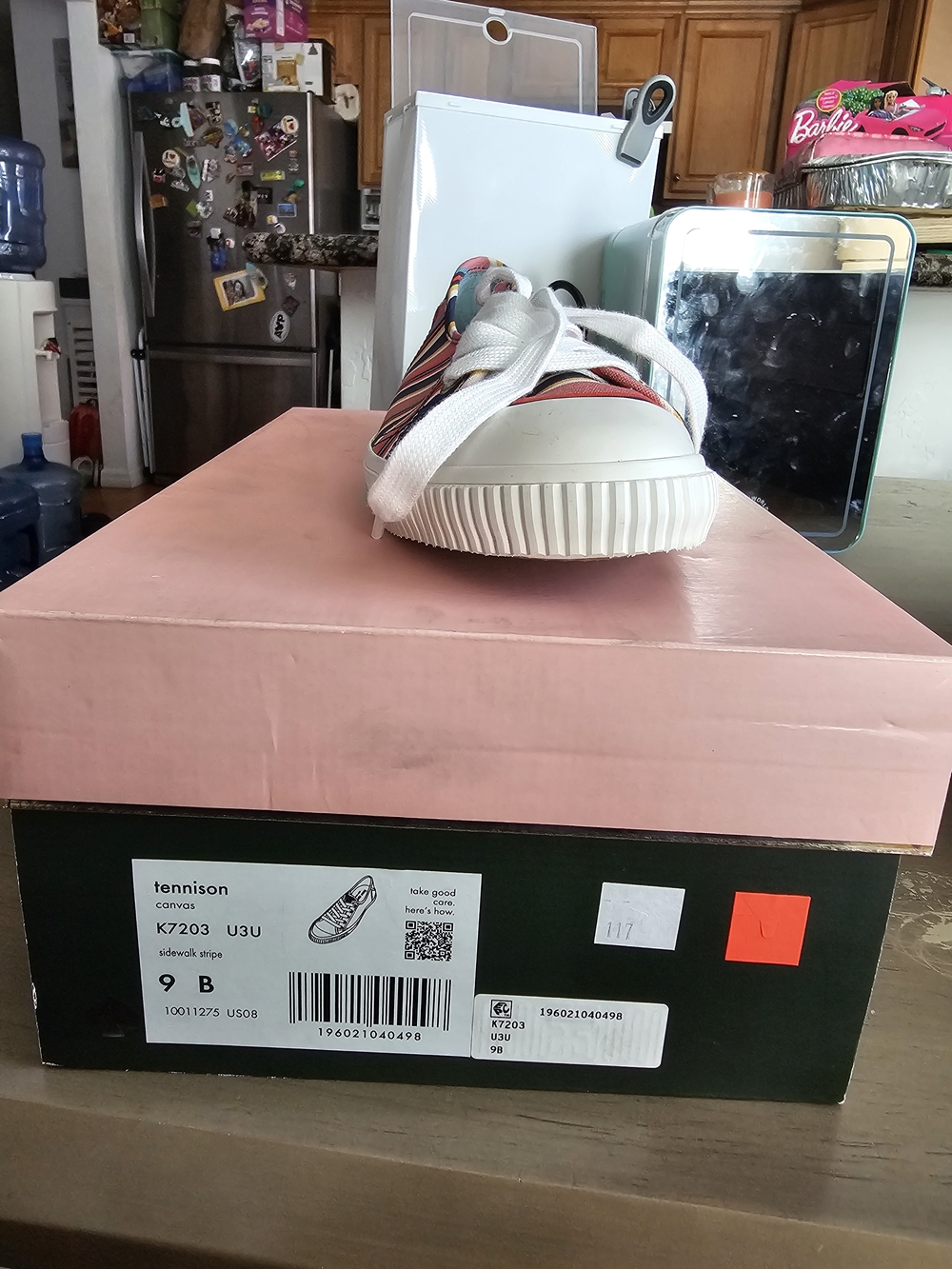 #16 kate spade Multicolor Stripe Canvas Sneaker - White, Red, Blue, Pink